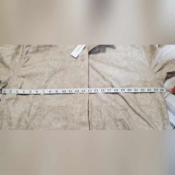 TOPSHOP CREAM FLORAL PRINT COTTON COLLARED JACKET - Picture 9 of 10